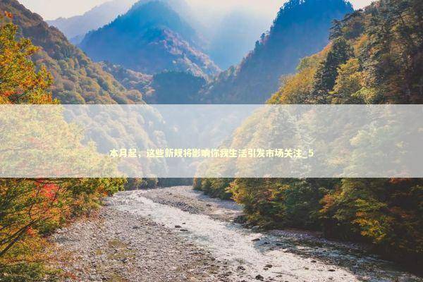 本月起，这些新规将影响你我生活引发市场关注_5 新闻